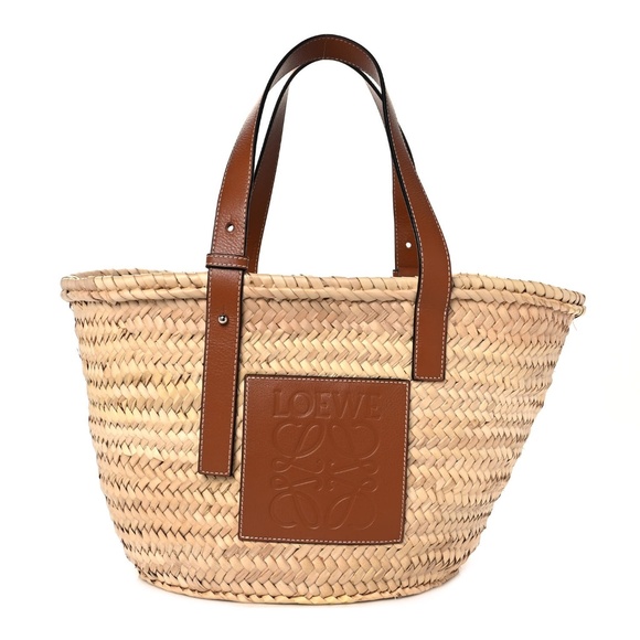LOEWE  Raffia Basket Tote Bag Natural Tan - Picture 1 of 8